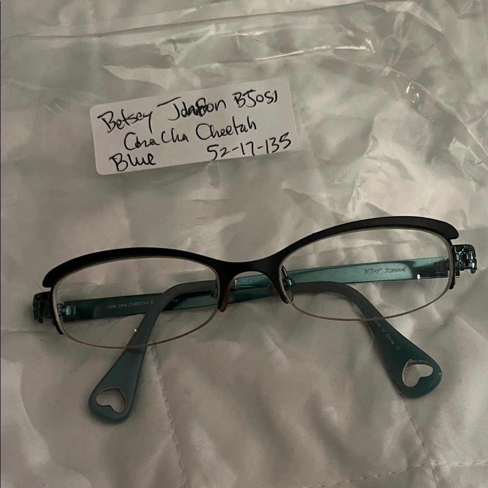 Betsey Johnson Black and Blue Women's Glasses